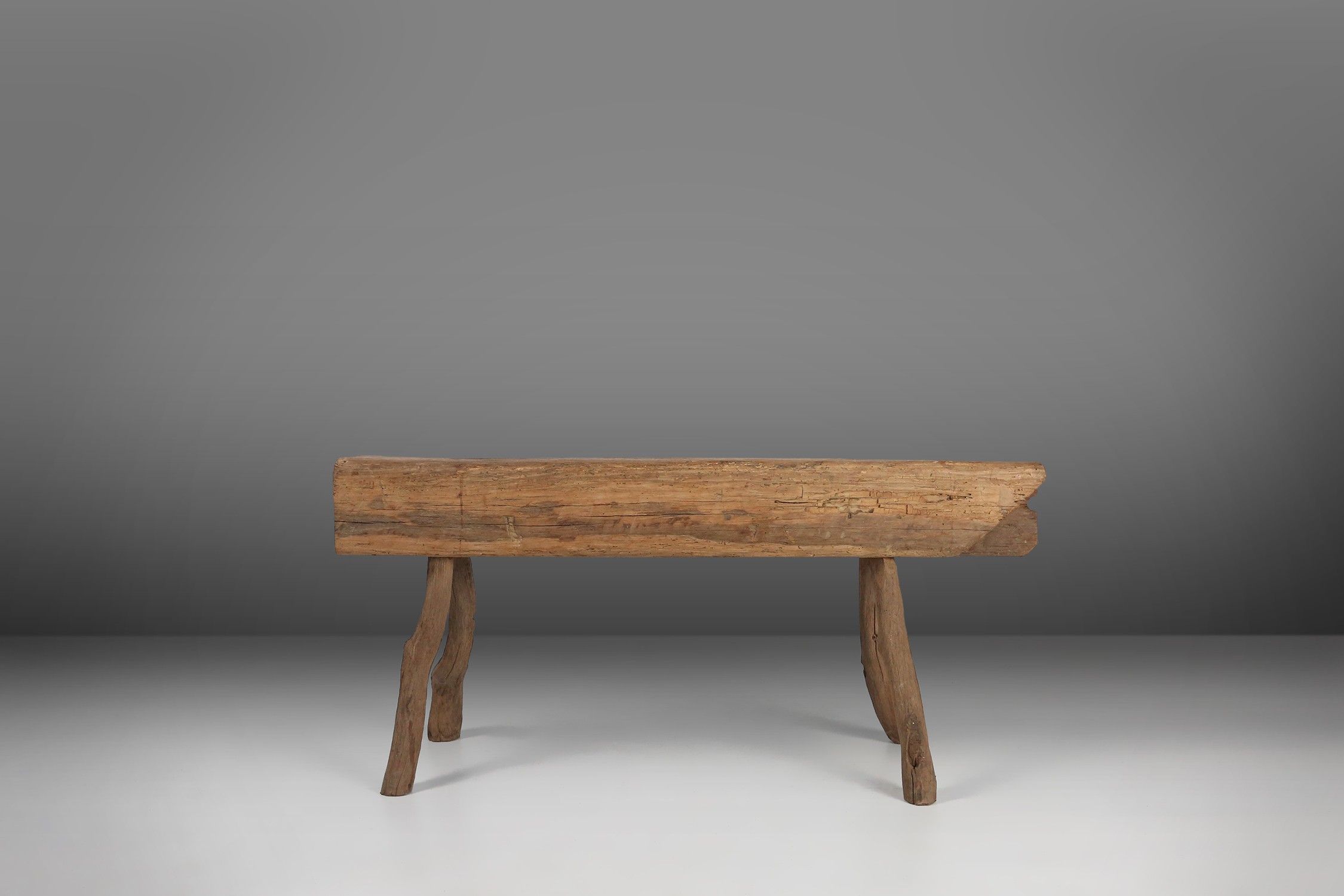 Rustic Tree Trunk Bench, France, 1850sthumbnail